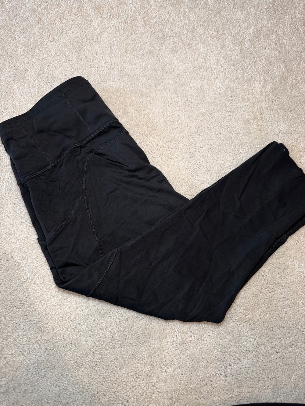lululemon athletica Black Fast and Free cropped High-Rise Leggings